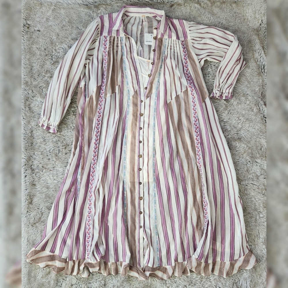 Free People Sweet Dreams Maxi Dress In Ivory Tea Combo Women's‎ Size XS/S - Picture 3 of 16